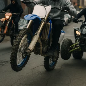 accident rodéo urbain moto cross
